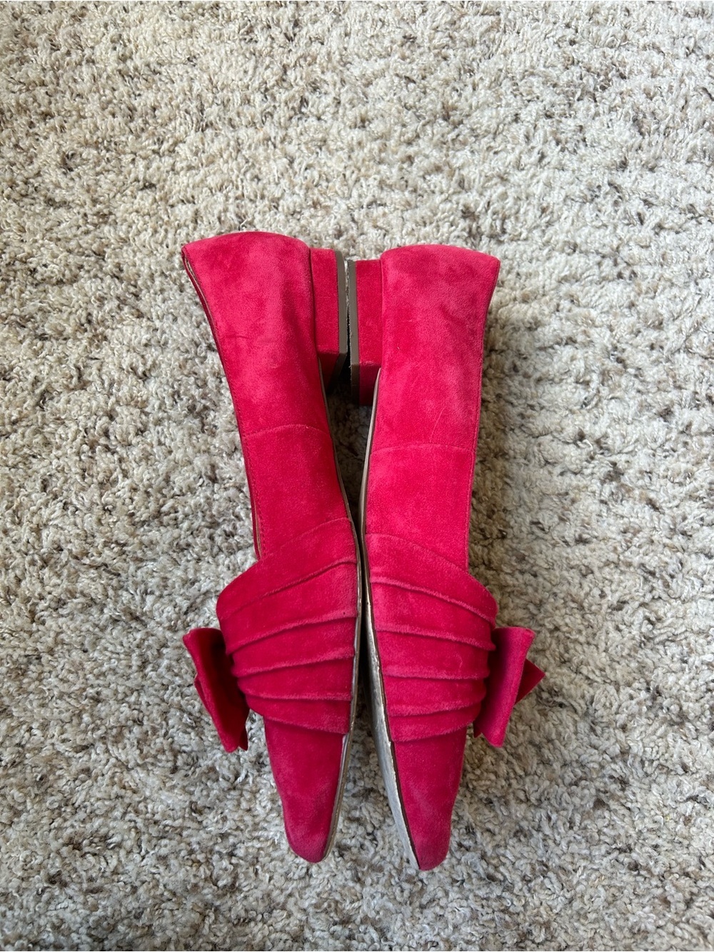 Talbots Edison Red Bow Suede Flats Size 9 - Picture 6 of 8